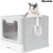 Merkloos / Sans marque Mylucinda® Opvouwbare Kattenbak met Lade - 40x50x40 cm - Grijs