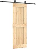 vidaXL Schuifdeur Naturel en Zwart 70 x 210 cm Massief Grenenhout