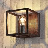 Lindby - wandlamp - 1licht - Metaal - H: 18 cm - E27 - roest antiek