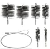 7 Pièces Brosses de Cheminée pour Nettoyage de Tuyaux de Fumée