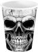Fiestas Guirca Halloween/horror schedel/doodshoofd feest bekers - 6x - zwart - papier - 240 ml