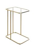 HAKU Bijzettafel goud metaal salontafel veiligheidsglas 5 mm - Maat: B 45 cm x H 65 cm x D 30 cm, Stijl: Art Deco