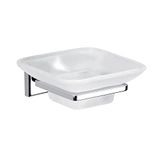GEDY Colorado zeepbakje, roestvrij staal, chroom, gesatineerd glas