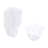 25 Icecat 25 stuks mini-wegwerpglaasjes, vierkant, 6 cl, transparant