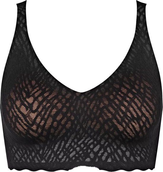 Sloggi Zero Feel Kanten Bralette Gevuld - Zwart - XXL