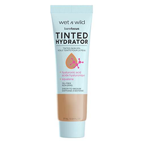 Wet n'Wild Bare Focus Tinted Hydrator Tinted Skin Veil Nourishing Foundation Hyaluronic Acid, Medium Tan, 0.91 Fl Oz