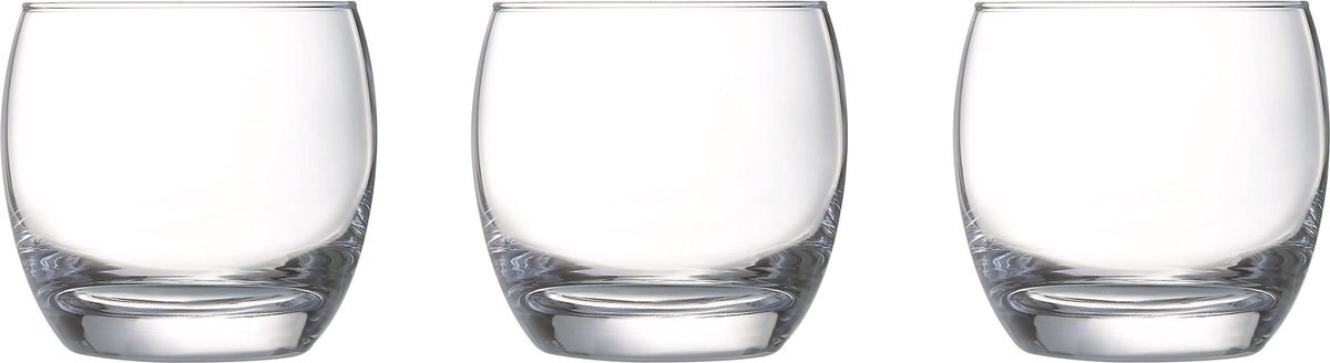 ARCOROC 24x Stuks bolvormige waterglazen/drinkglazen transparant 320 ml - Glazen - Drinkglas/waterglas/tumblerglas