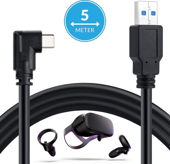 YONO Link Kabel geschikt voor Oculus Quest 2 – Accessoires – 5GBPS USB C Naar USB A 3.0 – 5 Meter