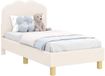 vidaXL Peuterbedframe met hoofdbord Crèmekleurig 70 x 140 cm Bouclé