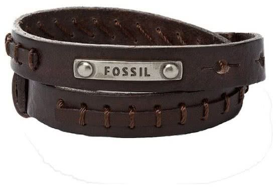 Fossil Vintage Casual JF87354040 Herenarmband - Bruin - Leer - 22 cm