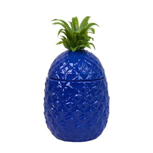 Talking Tables Blue Pineapple Ice Bucket with Lid - Premium Bar Accessory, Retro Stainless Steel Wine Bottle Cooler, Stylish Party Decoration, BLUEBUCKET