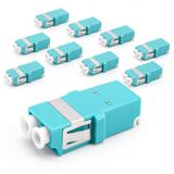 1aTTack.de 10x Fiber Optic Keystone Connectors OM3 LC Duplex Female naar LC Duplex Female Multimode aqua