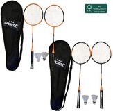 SportX badmintonset - 3 ster kwaliteit - FSC houten rackets.