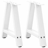 VidaXL Eettafelpoten A-vorm 2 stuks wit 60 x (72-73) cm staal