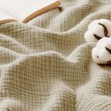 Couverture en mousseline 220x240 cm, 4 épaisseurs, Beige