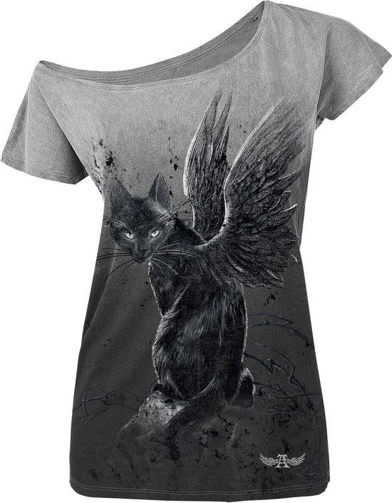 Alchemy England Nine Lives Vintage Dames T-shirt - grijs - XXL