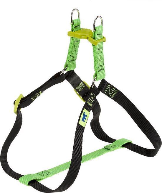 Ferplast Easy Hondentuigje - Zwart/Groen - Nylon - 50 tot 78 cm
