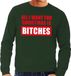 Bellatio Decorations Shoppartners Bv Foute kersttrui / sweater All I Want For Christmas Is Bitches groen voor heren - S