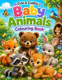 Cozy Woodland Baby Animals Colouring Book