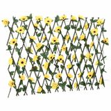 vidaXL - Kunstplant klimop op latwerk uittrekbaar 180x60 cm geel
