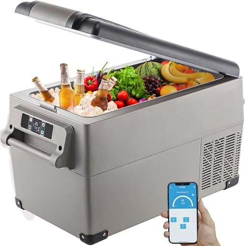 VEVOR Draagbare koelkast, 35 l, mini-koelkast voor auto, stil, 693 x 345 x 381 mm, elektrische koelbox, 60 W, met digitaal lcd-display, -20 tot 20 °C, snelle koeling voor huis/auto/camping