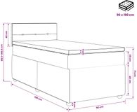 vidaXL Boxspringbed met matras en LED-verlichting, donkergrijs, 90 x 190 cm, fluweel