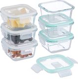 Merkloos Relaxdays vershoudbakjes met deksel - set van 6 - 320 ml - glas - luchtdicht