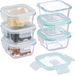 Merkloos Relaxdays vershoudbakjes met deksel - set van 6 - 320 ml - glas - luchtdicht