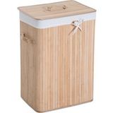 Panier à linge étroit avec couvercle, 72 L, avec poignée, pour buanderie ou chambre, finition naturelle