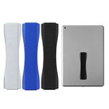 kwmobile 3x tablet vinger houder - Elastische tablet griphouder - Universeel - Met zelfklevende band - In zwart / donkerblauw / zilver
