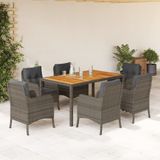Maison Exclusive - Ensemble de jardin, 7 pièces, avec coussins, gris, en polyrotin