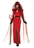 Bristol Novelty 301620S Crimson Demoness Kostuum Volwassen Fancy Dress Vrouwen, Rood, Small UK 10-12