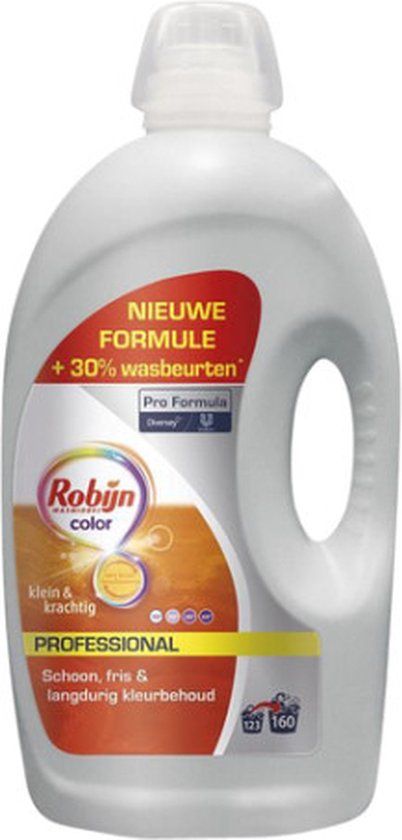 Robijn Professional Vloeibaar Wasmiddel Klein & Krachtig Gekleurde Was 160 Wasbeurten Pro Formula - 2 x 4,32 liter - Voordeelverpakking