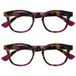 Opulize Ava 2 Stuks Vrouwen Dames Bruine Schildpad Purper Super Comfortabele Pasvorm Leesbril Scharnieren Met Veer RR62-5 +3,00