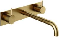 Hotbath Cobber - Wastafelmengkraan - Zonder Waste - Laag - Geborsteld Messing PVD - Inbouw