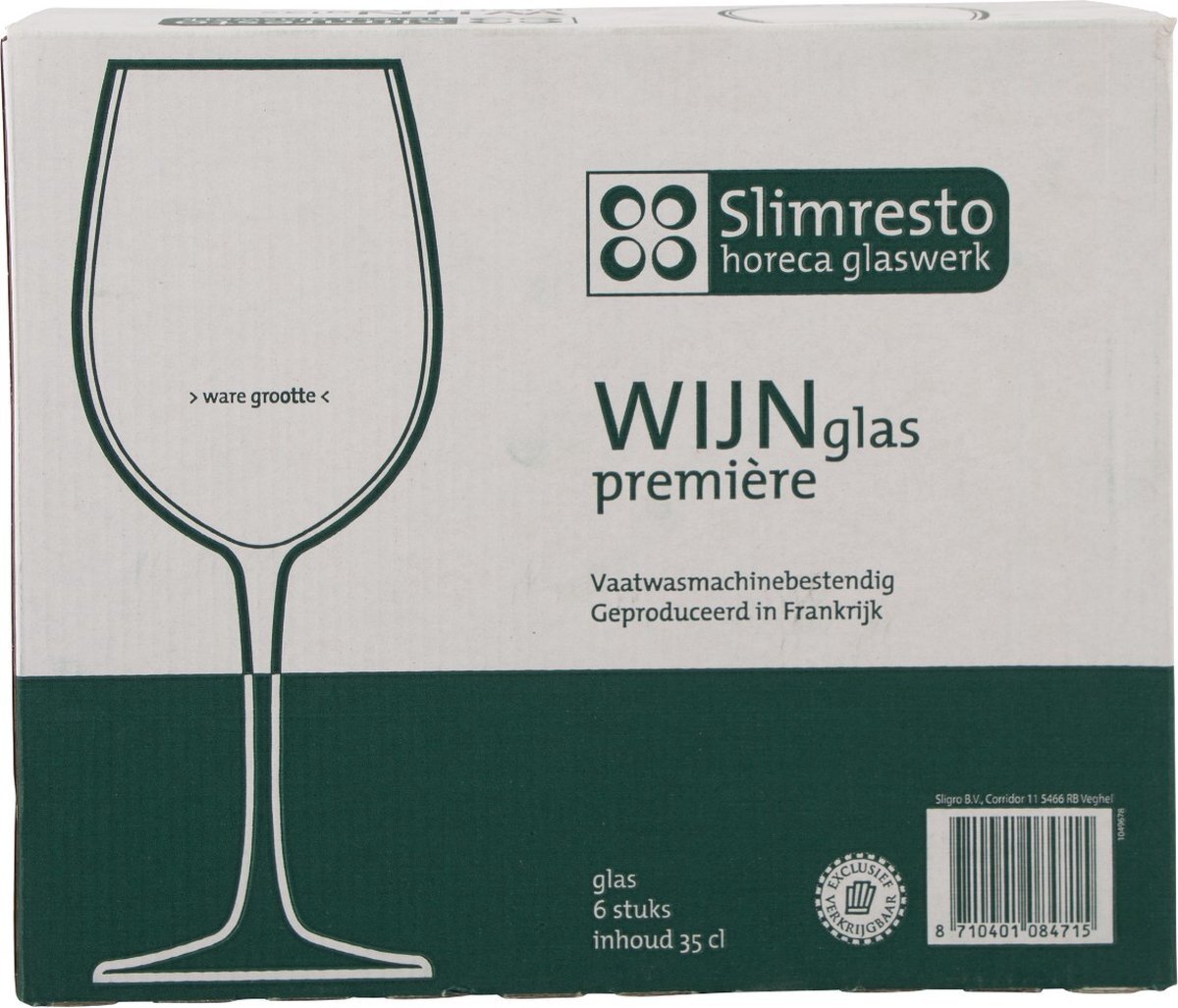 Slimresto Wijnglas 35 cl GROOT Doos 6 Stuks Merk