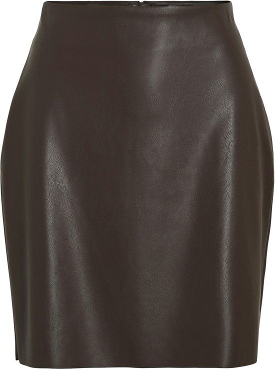 VILA VIDAGMAR HW COATED SKIRT - NOOS - Dames - Rokken - Coffee Bean - Maat 38