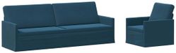 vidaXL Bankstel 2-zits Blauw Fluweel