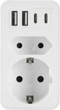 Adaptateur de prise avec 4 ports USB et 2 prises de courant de 230V, 3680W