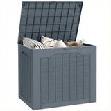 Outsunny Coffre de rangement extérieur - 97l, avec poignées encastrées, étanche - plastique - 56x41x50cm - gris clair