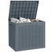 Outsunny Coffre de rangement extérieur - 97l, avec poignées encastrées, étanche - plastique - 56x41x50cm - gris clair