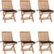 vidaXL Fauteuils pliants avec coussins, set de 6 pièces, teck massif