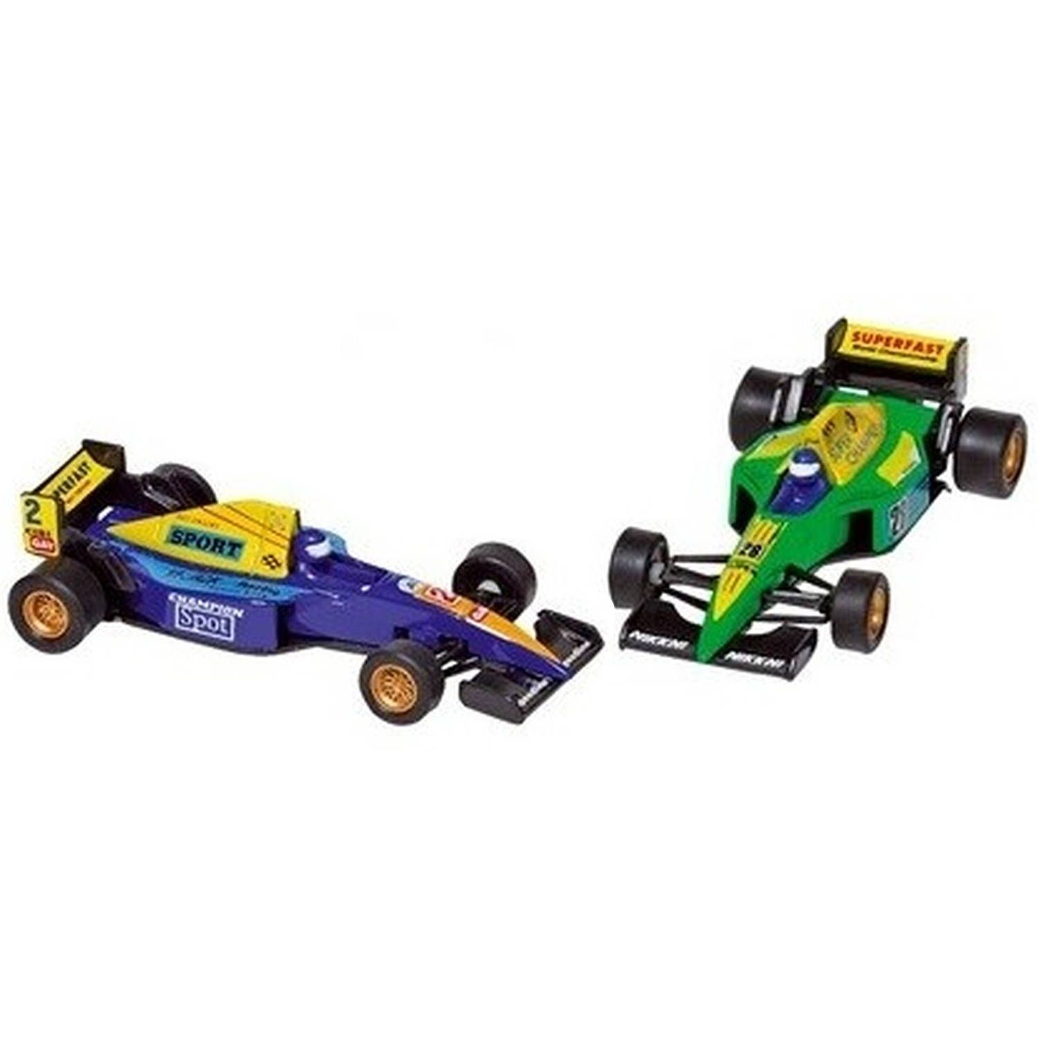 Goki Raceauto Speelgoed Set - 2x Formule 1 Wagens - 10 cm - Metaal - Multi