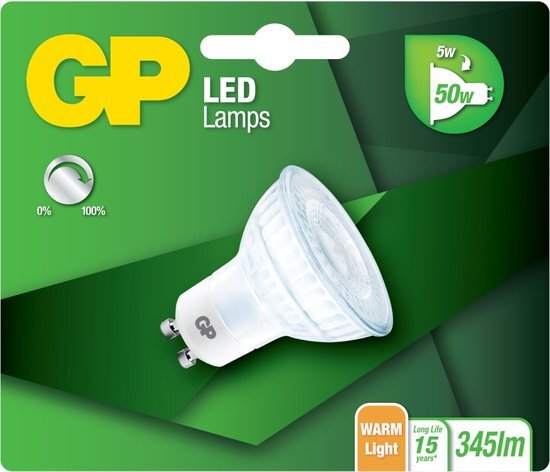 GP Batteries led lamp reflector gu10 5w dimbaar