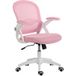 Rose Chaise de bureau ergonomique dossier en maille réglable siège rembourré 65,5x61,5x88-97,5 cm