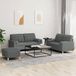 Maison Exclusive ensemble de canapé 3 pièces avec coussins, gris foncé, tissu