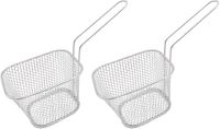 Cepewa Gmbh Panier à frites - 8x pièces - 15x8 cm - métal - argent - carré