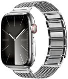By Qubix Qubix Luxe Magnetische RVS Band Zilver Geschikt voor Apple Watch 38mm/40mm/41mm/42mm