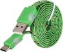 Câble de charge USB Type C Nylon LED Light Câble de charge rapide tressé Bande plate pour téléphone portable, Samsung, Sony, HTC, Huawei, LG Vert