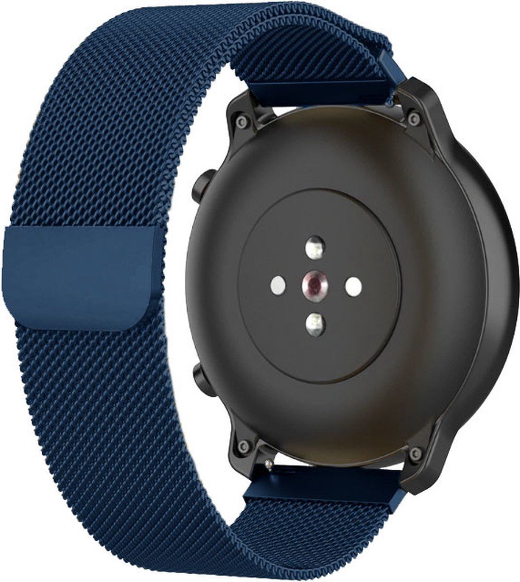 Strap-it Milanees bandje 20mm - Blauw - Geschikt voor Active / Active2 - 40 & 44mm/ Galaxy Watch / Venu - SQ / Amazfit GTS / Bip - Smartwatch horlogeband